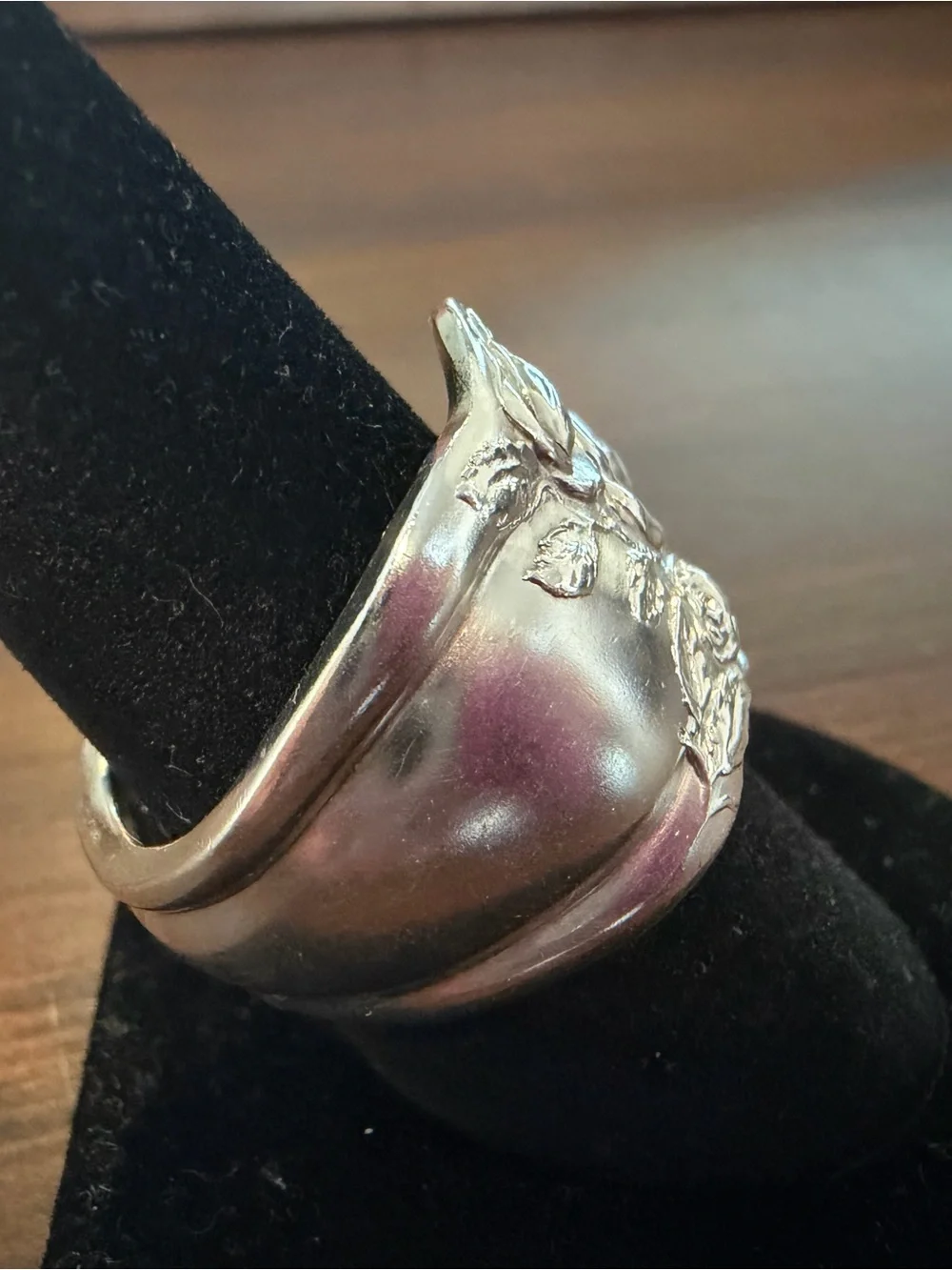American Beauty Rose Silverware Ring